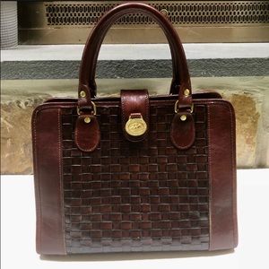 Brahmin Cognac Basket Weave Satchel